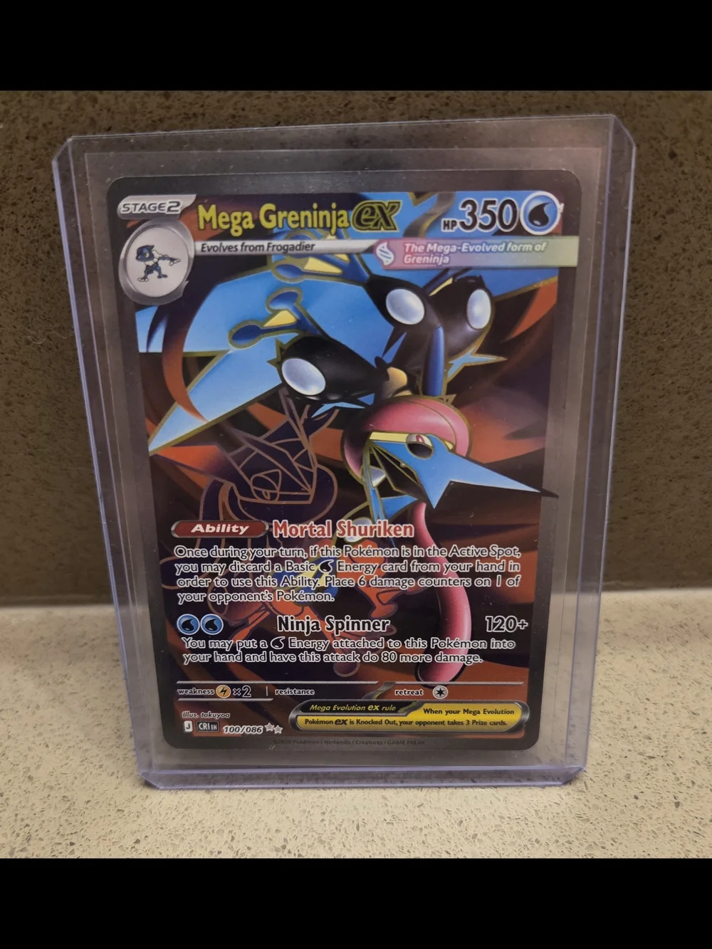 MEGA GRENINJA EX 100/086 ULTRA RARE ME04: CHAOS RISING POKEMON LP TAKUYOA